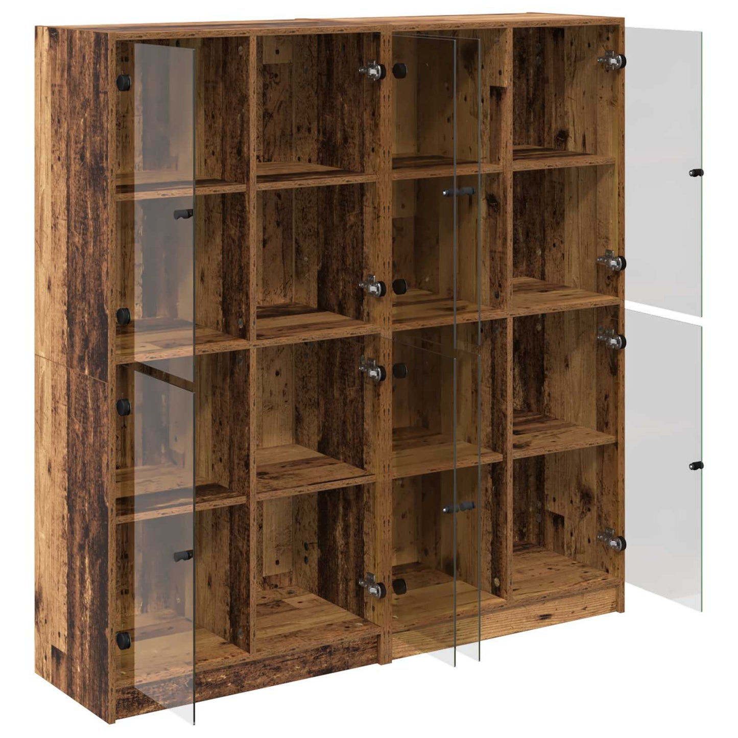 Høyskap 2 pcs Gamle tre 68 x 37 x 142 cm Konstruert tre