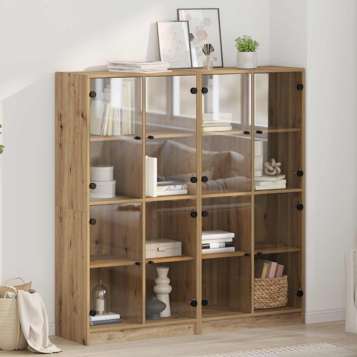 Høyskap 2 pcs Artisan Eik 68 x 37 x 142 cm Konstruert tre