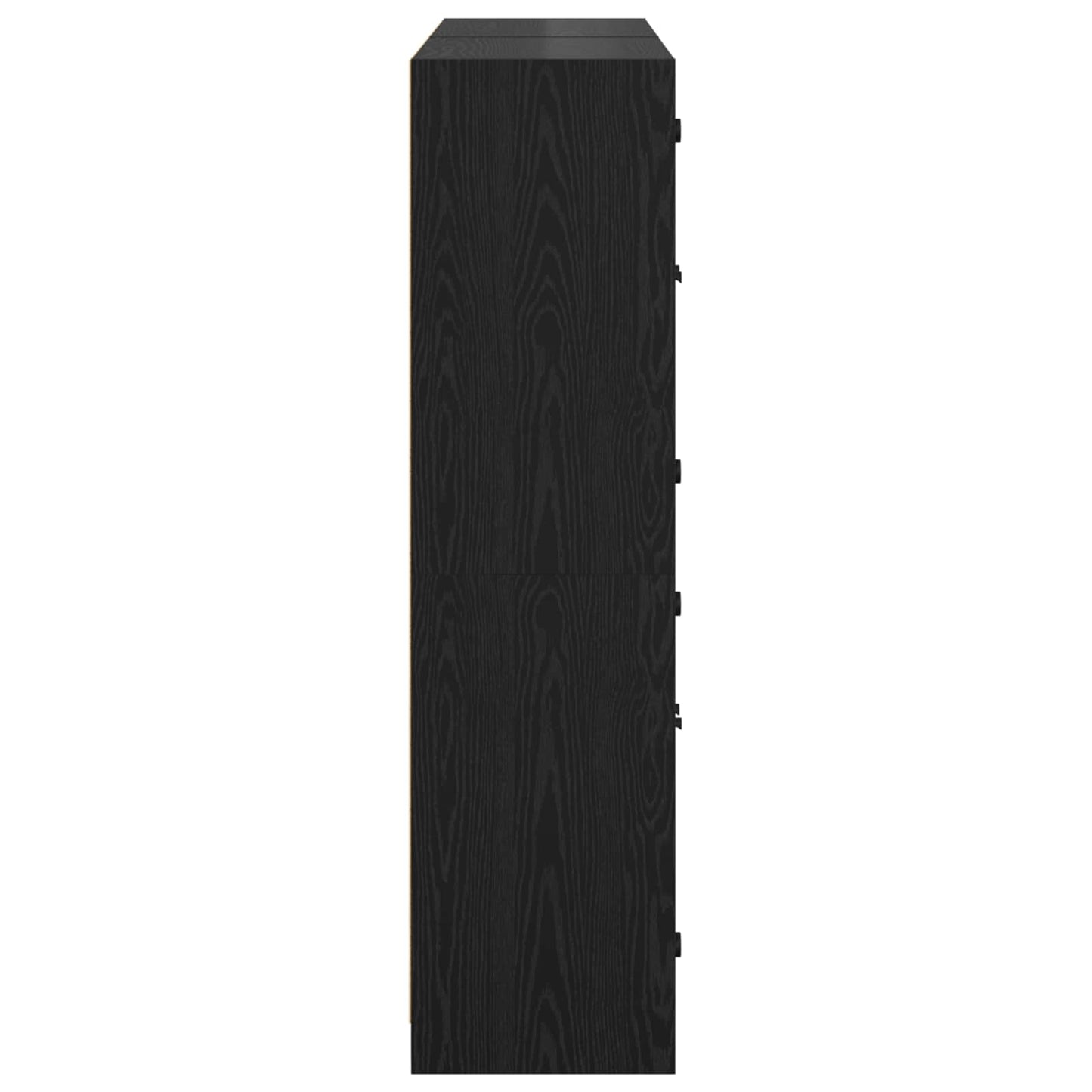 Høyskap 2 pcs Svart Eik 68 x 37 x 142 cm Konstruert tre