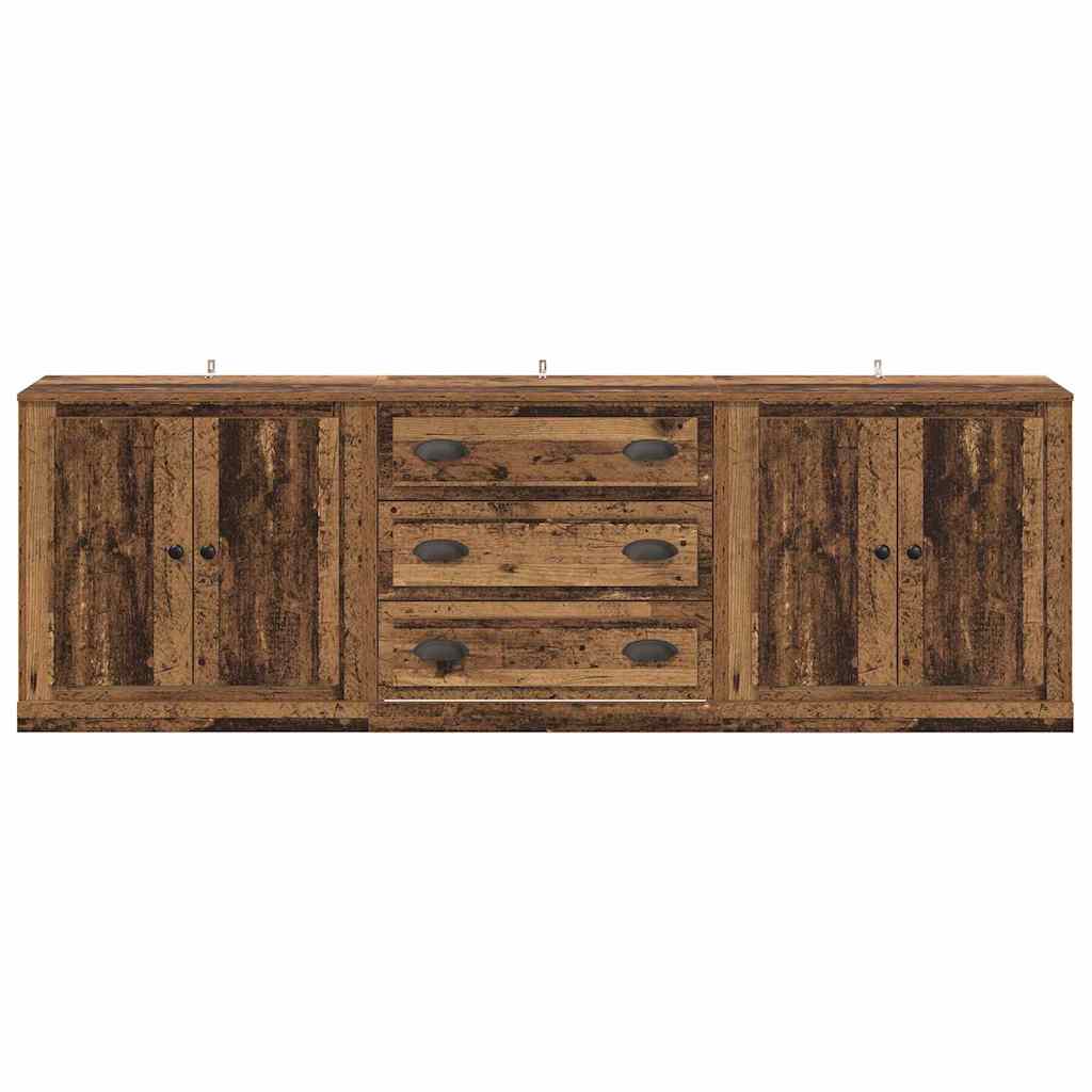 Skap 3 pcs Svart eik 210 x 35,5 x 67,5 cm Konstruert tre