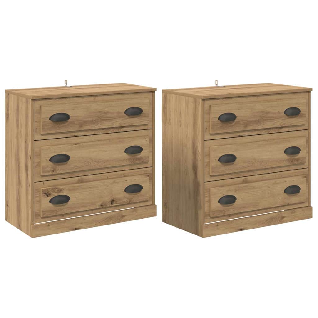 Skap 2 pcs Artisan Eik 70 x 35,5 x 67,5 cm Konstruert tre