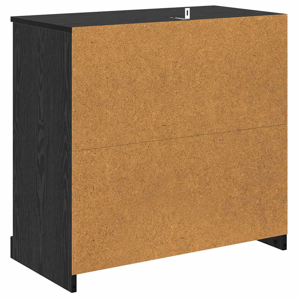 Skap 2 pcs Svart Eik 70 x 35,5 x 67,5 cm Konstruert tre