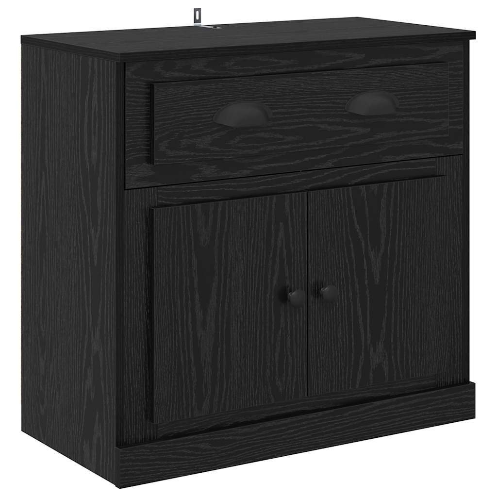 Skap 2 pcs Svart Eik 70 x 35,5 x 67,5 cm Konstruert tre