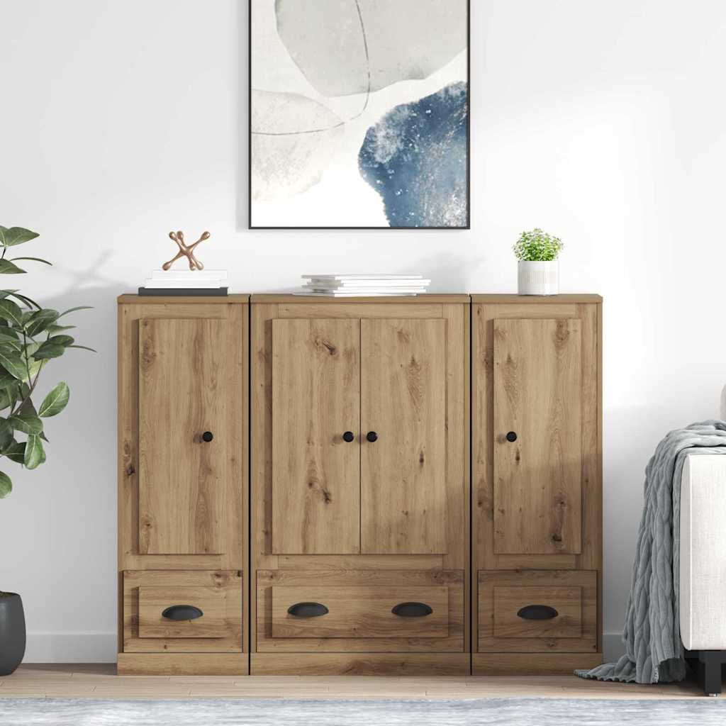 Høyskap med skuff 3 pcs Artisan Eik Konstruert tre