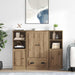 Høyskap 3 pcs Artisan Eik 132 x 35,5 x 103,5 cm Konstruert tre