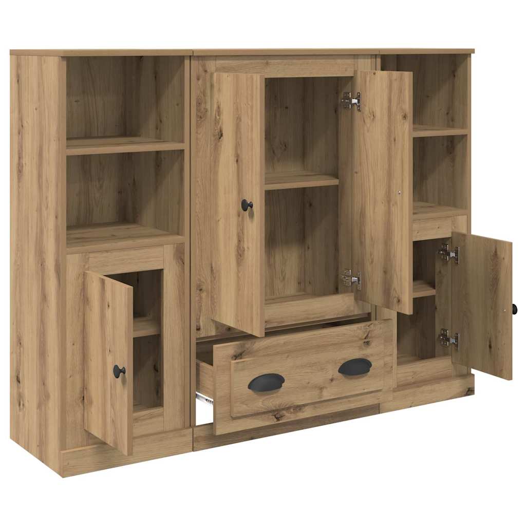 Høyskap 3 pcs Artisan Eik 132 x 35,5 x 103,5 cm Konstruert tre