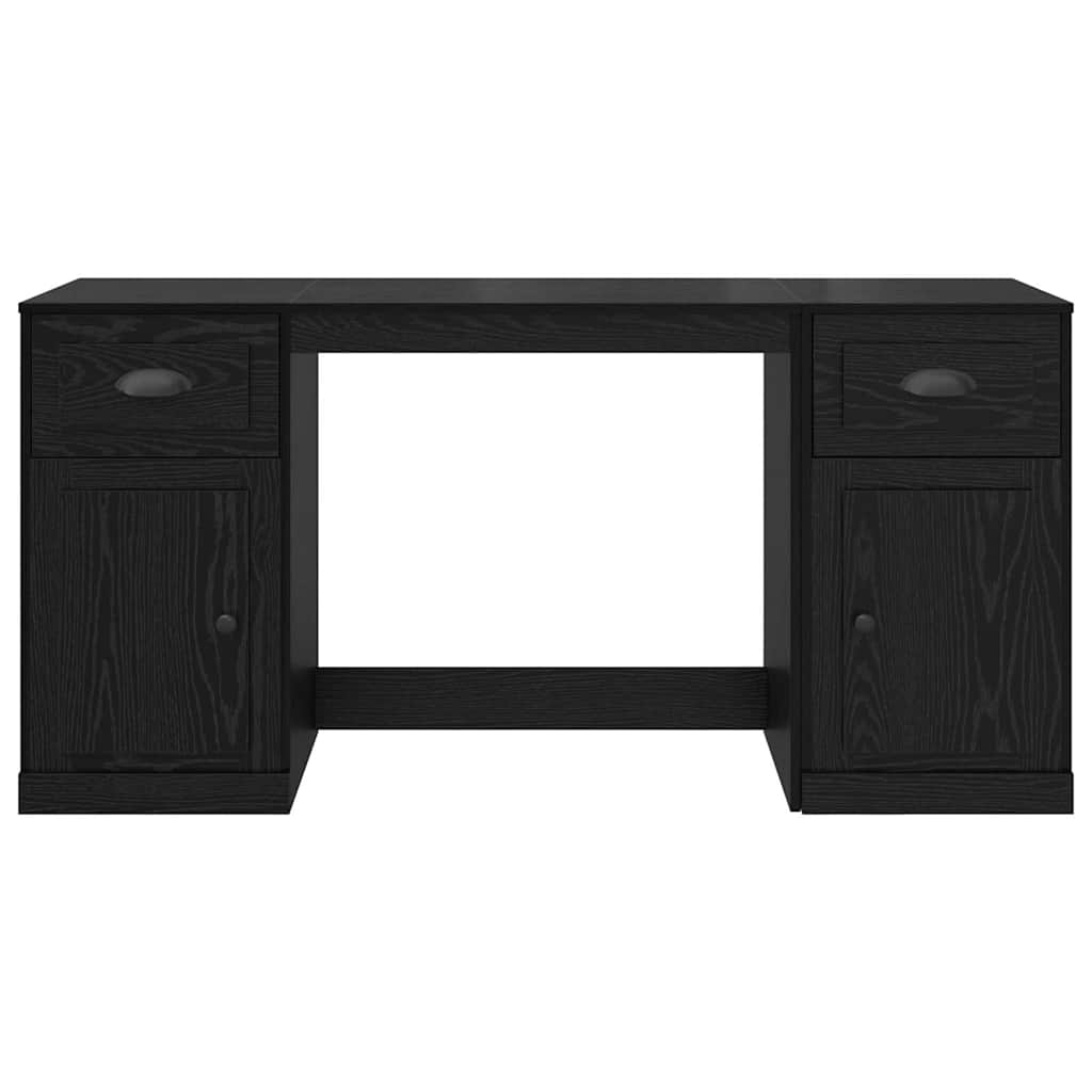 Skrivebord med skap Svart Eik 154,5 x 50 x 75 cm Konstruert tre