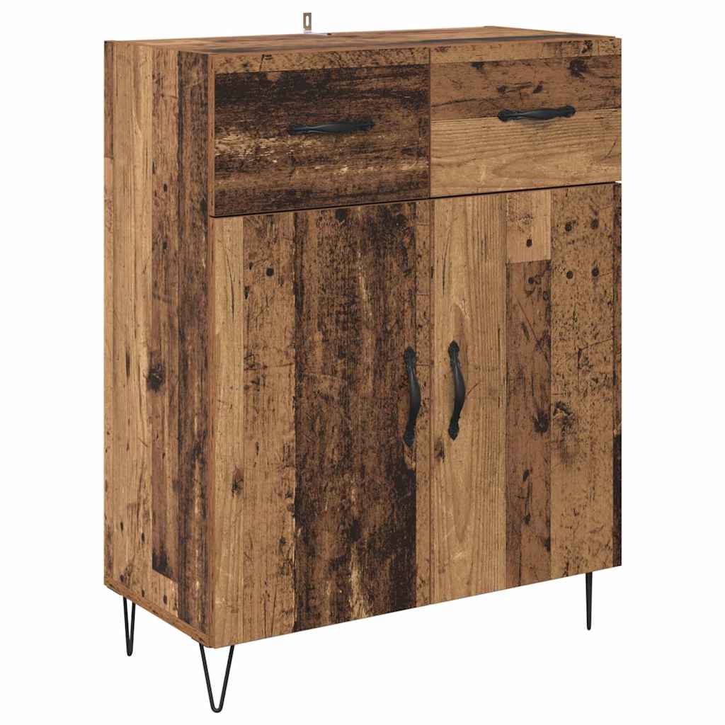 Høyskap med skuff Gamle tre 69,5 x 34 x 90 cm Konstruert tre