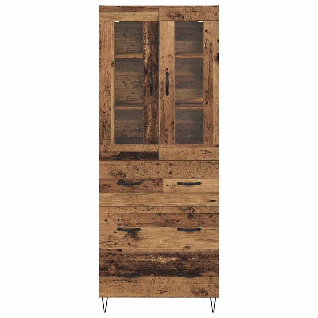 Høyskap med skuff Gamle tre 69,5 x 34 x 90 cm Konstruert tre