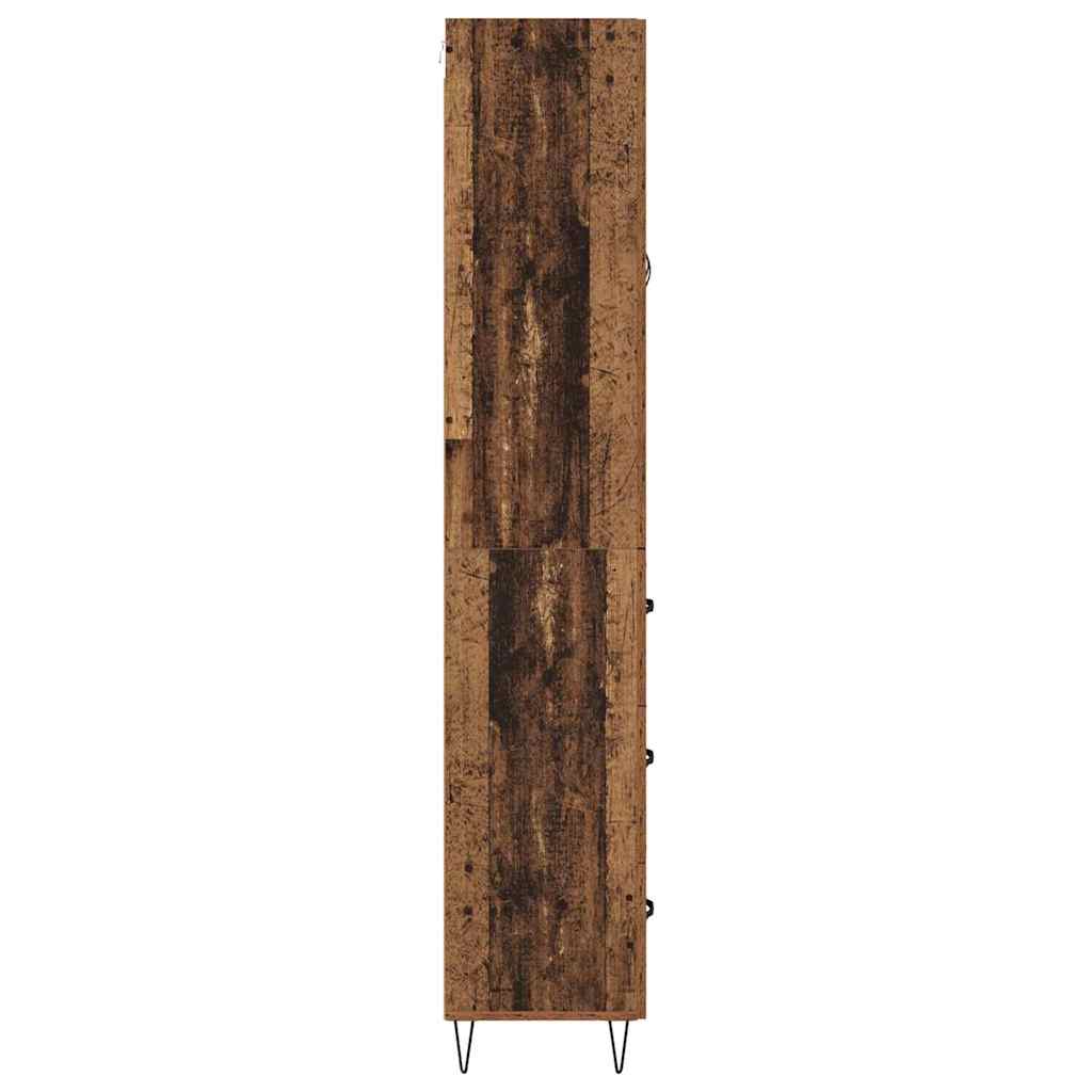 Høyskap med skuff Gamle tre 69,5 x 34 x 90 cm Konstruert tre