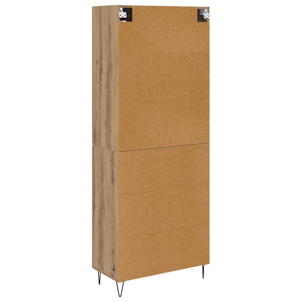 Høyskap med skuff Artisan Eik 69,5 x 34 x 90 cm Konstruert tre