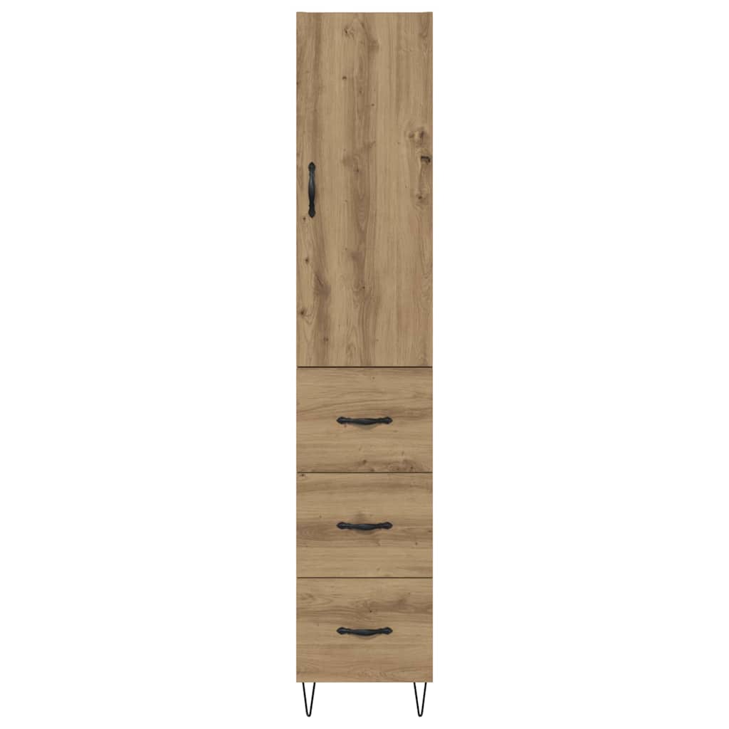 Høyskap med skuff Artisan Eik 34,5 x 34 x 90 cm Konstruert tre