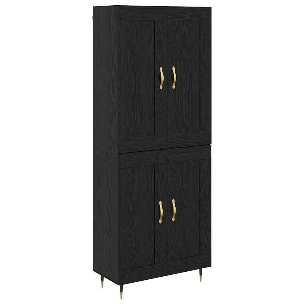 Høyskap Svart Eik 69,5 x 34 x 90 cm Konstruert tre