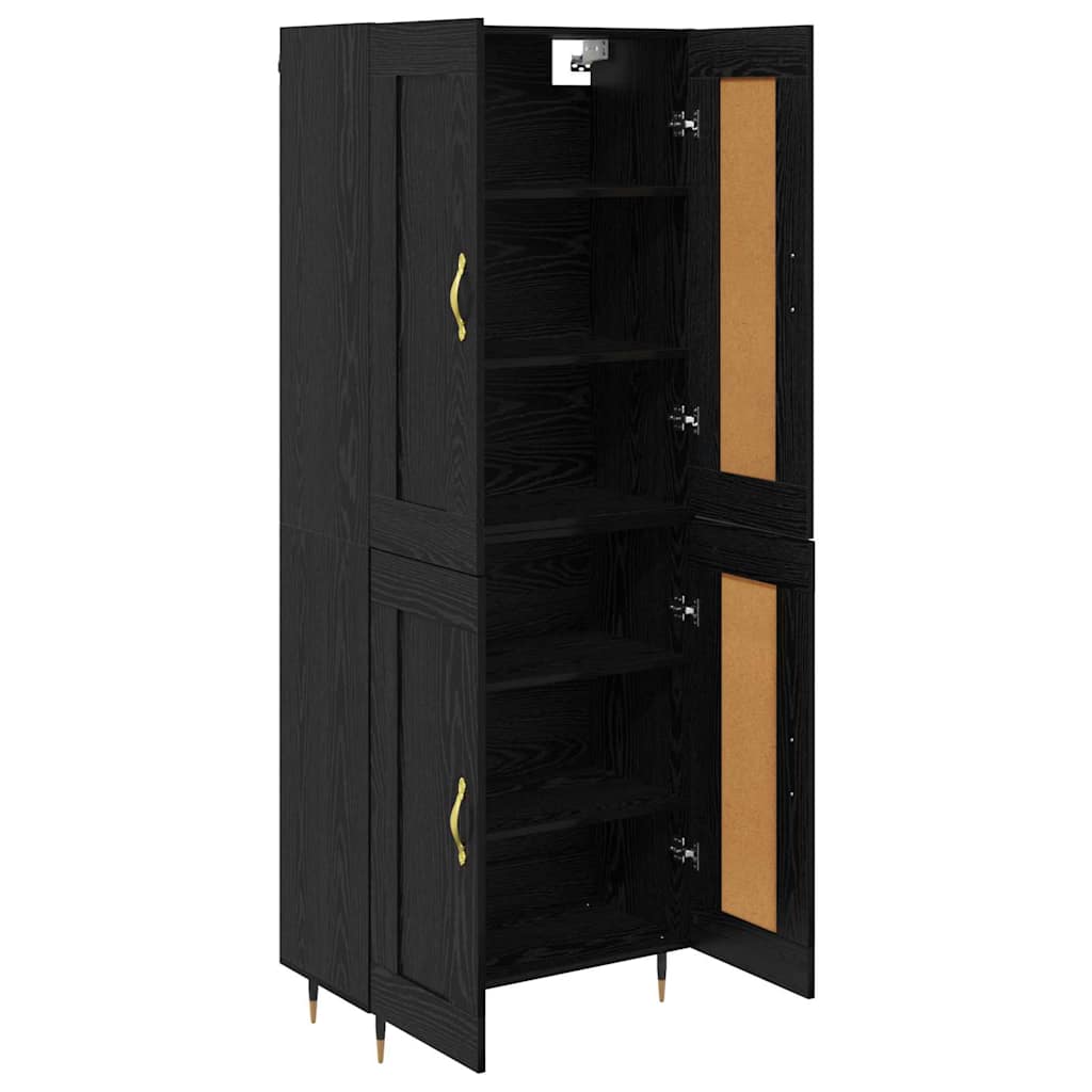 Høyskap Svart Eik 69,5 x 34 x 90 cm Konstruert tre