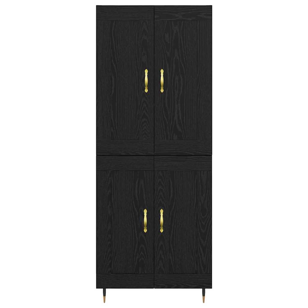 Høyskap Svart Eik 69,5 x 34 x 90 cm Konstruert tre