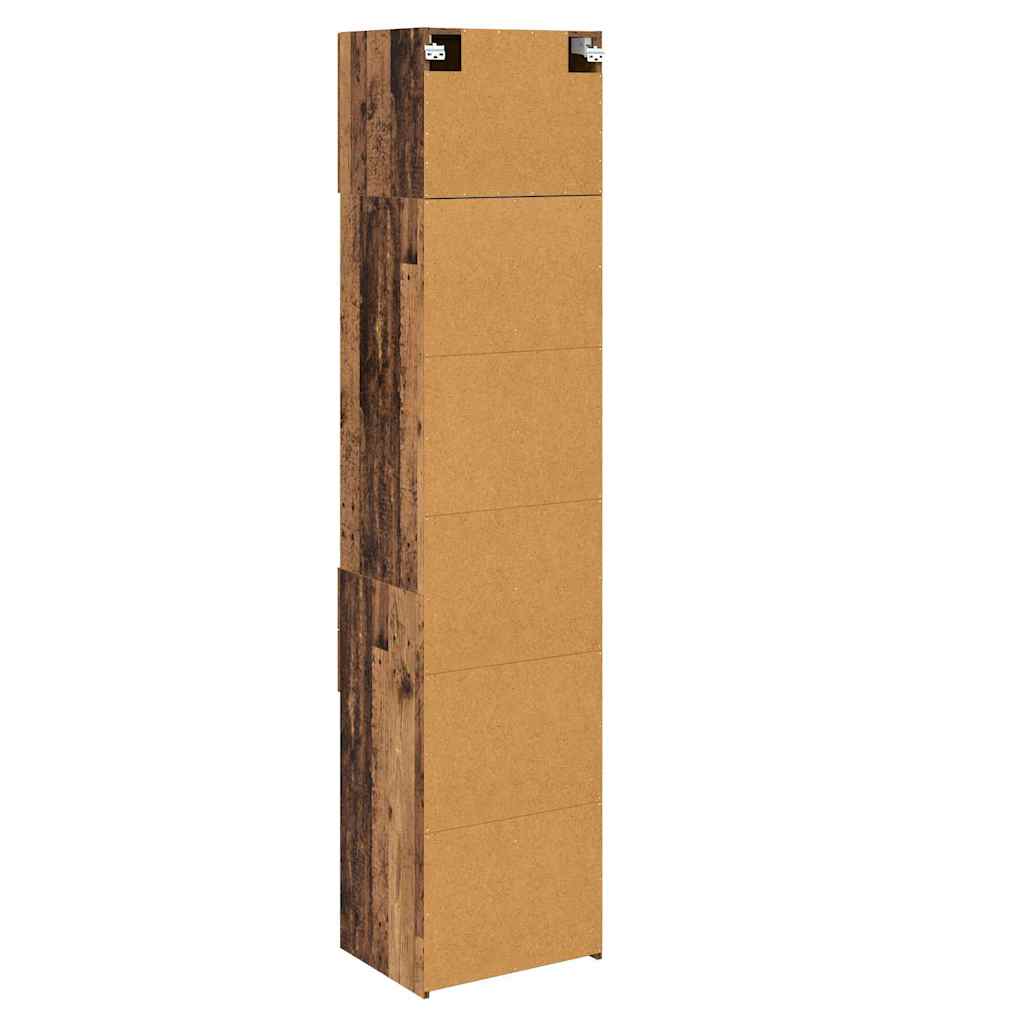 Høyskap Veggmontert Gamle tre 50 x 42,5 x 225 cm Konstruert tre vidaXL