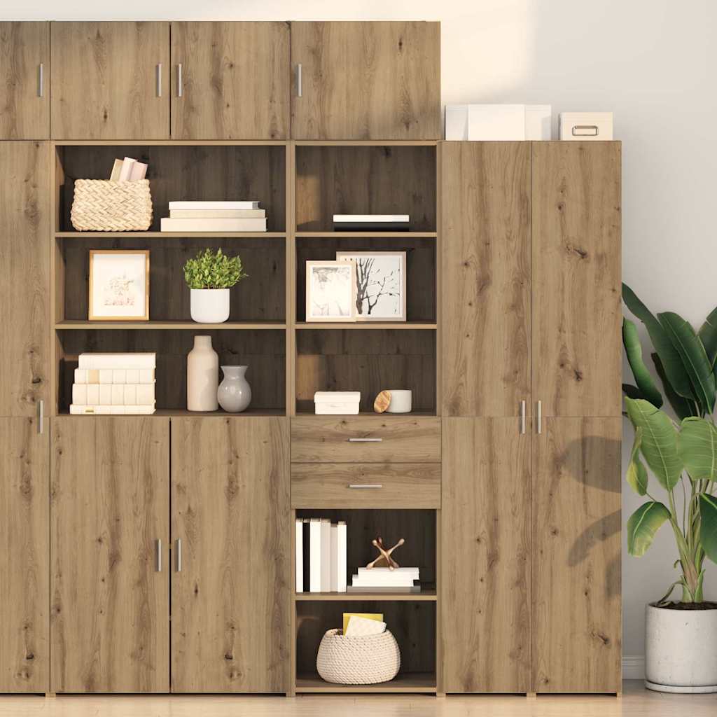 Høyskap med skuff Artisan Eik 50 x 42,5 x 225 cm Konstruert tre vidaXL