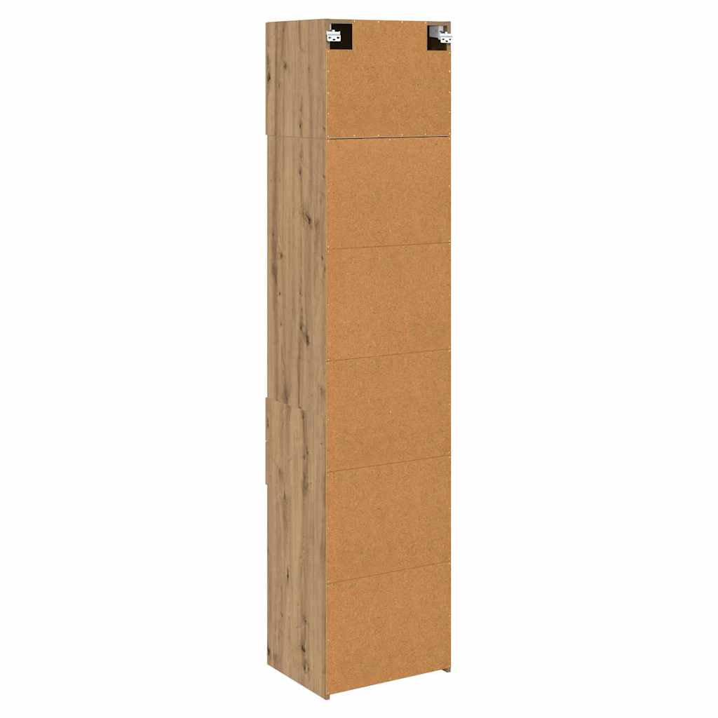 Høyskap med skuff Artisan Eik 50 x 42,5 x 225 cm Konstruert tre vidaXL
