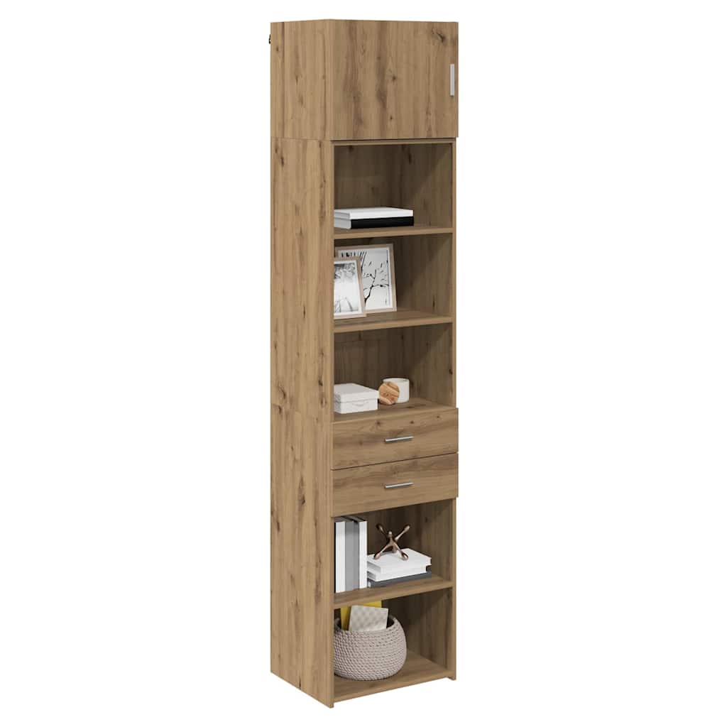 Høyskap med skuff Artisan Eik 50 x 42,5 x 225 cm Konstruert tre vidaXL