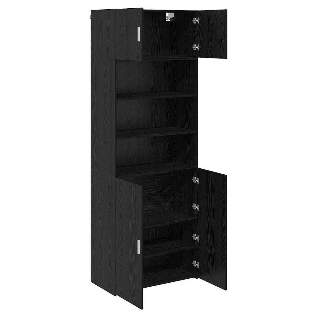 Oppbevaringsskap Svart Eik 80 x 42,5 x 225 cm Konstruert tre vidaXL