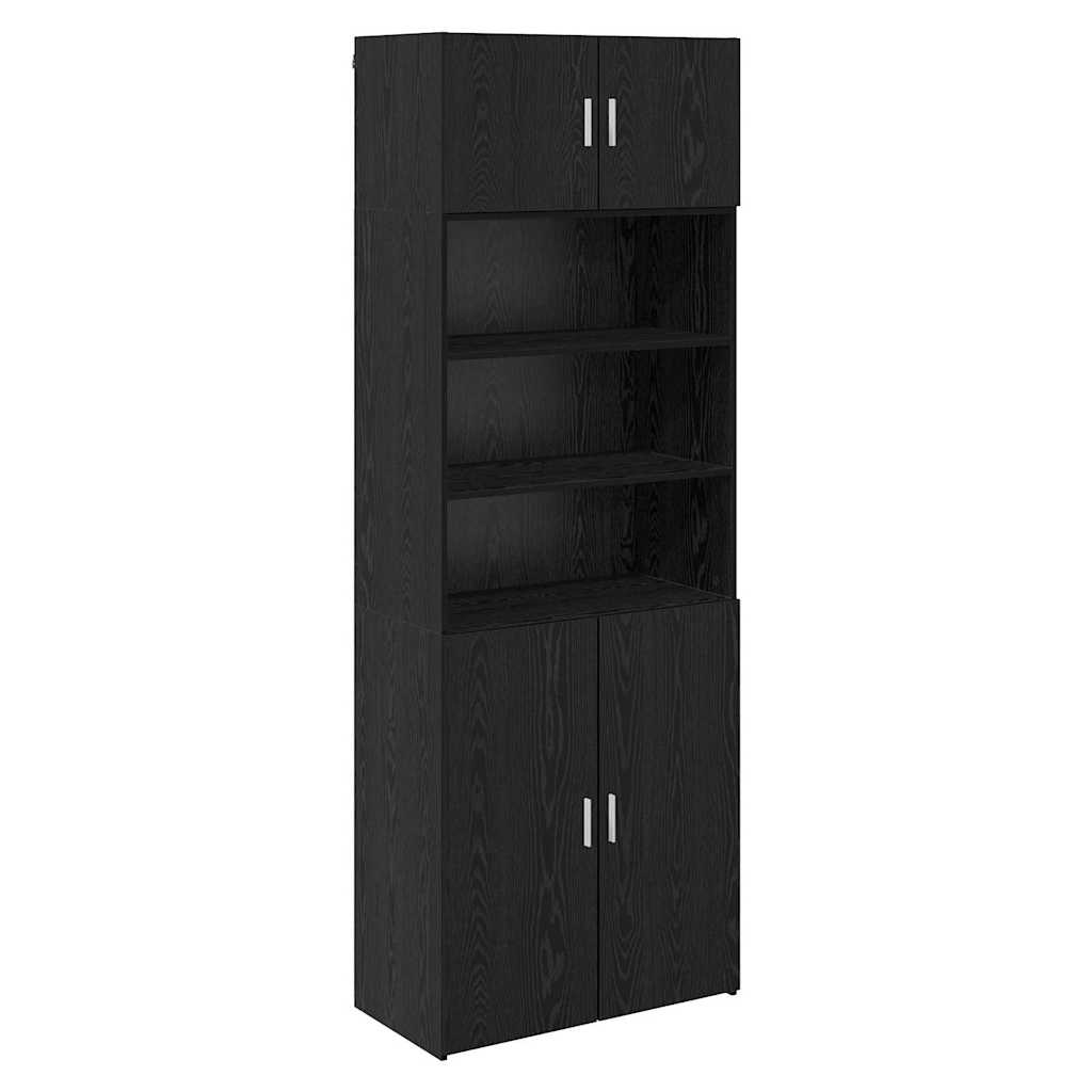 Oppbevaringsskap Svart Eik 80 x 42,5 x 225 cm Konstruert tre vidaXL