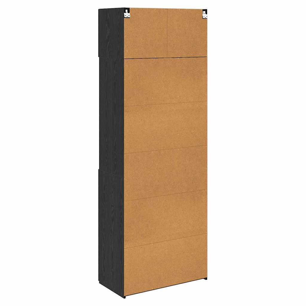 Oppbevaringsskap Svart Eik 80 x 42,5 x 225 cm Konstruert tre vidaXL