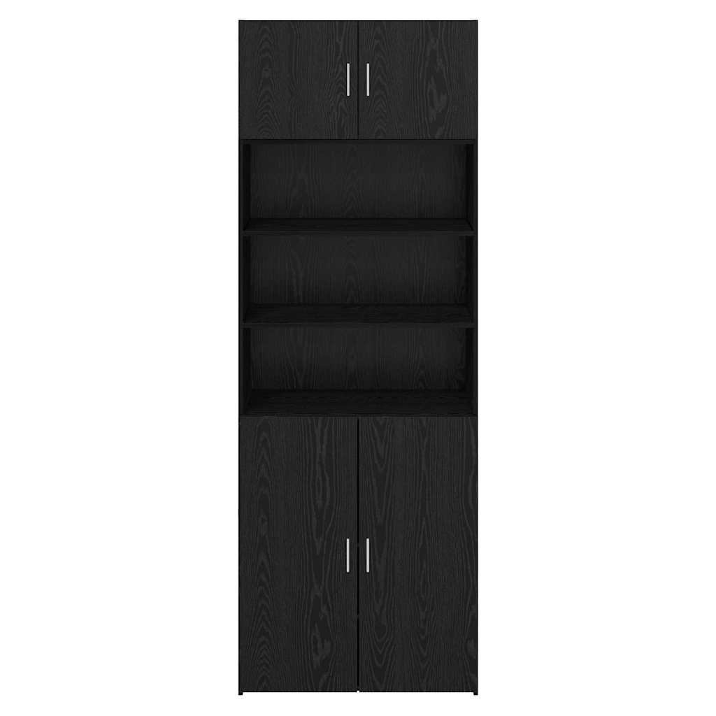 Oppbevaringsskap Svart Eik 80 x 42,5 x 225 cm Konstruert tre vidaXL