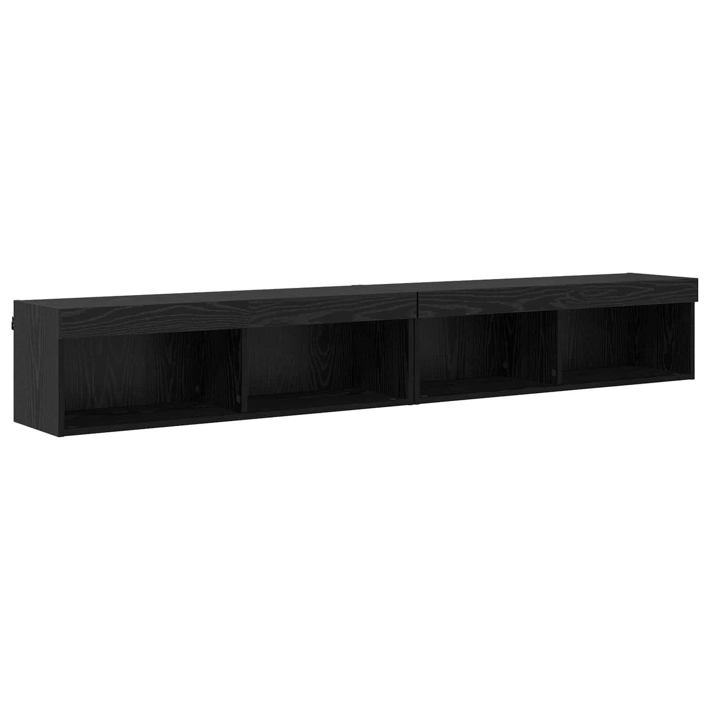 TV veggenheter med LED 5 pcs Svart Eik Konstruert tre