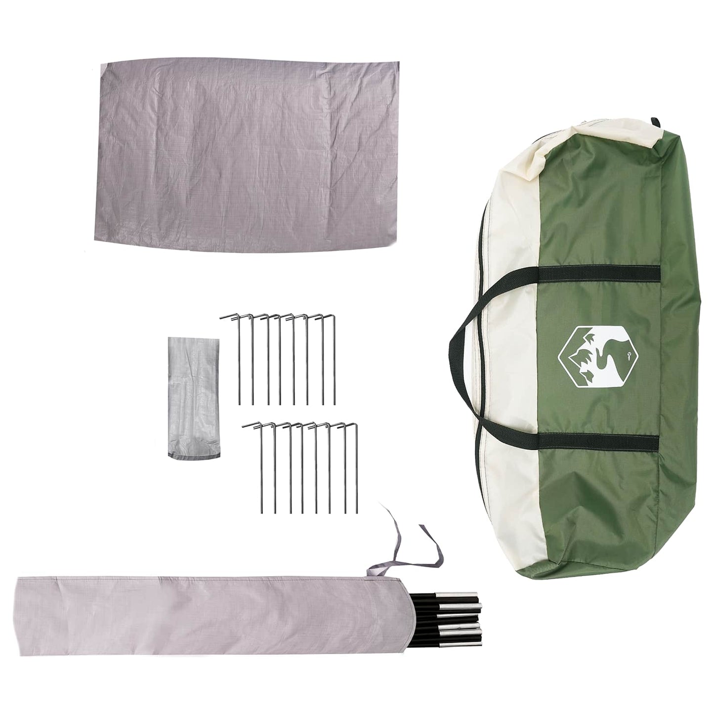 Familietelt Grønn 10 personer 185T Polyester med PU Belegg