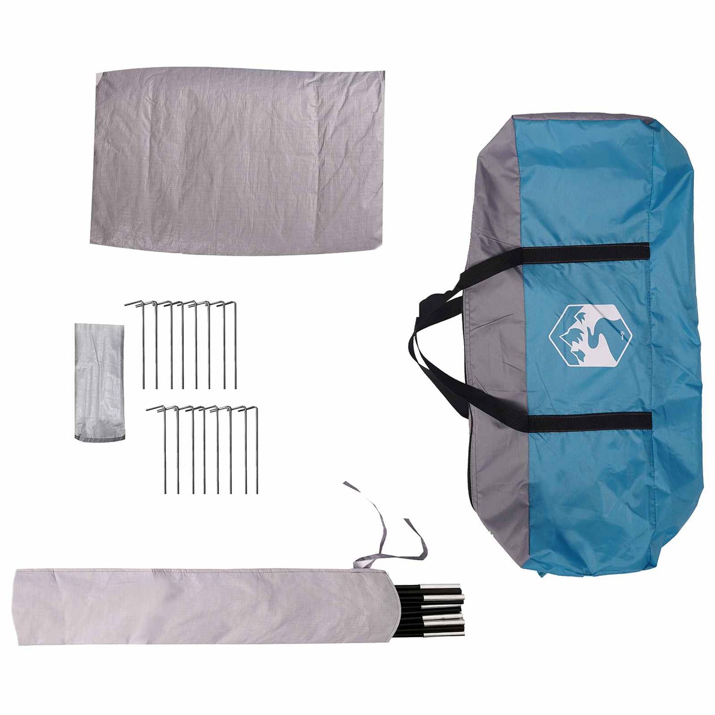 Familietelt Blå 10 personer 185T Polyester med PU Belegg