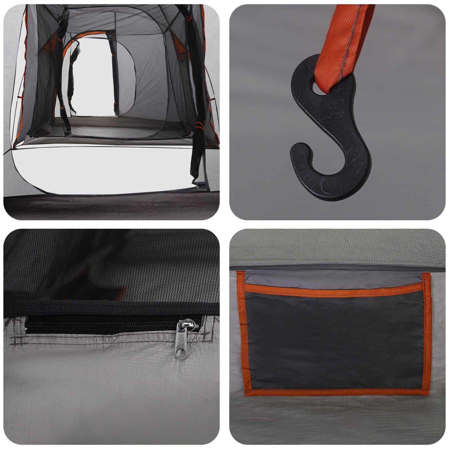 Tunneltelt Grå og Oransje 520 x 260 x 175 cm