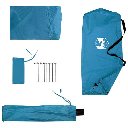 2-i-1 Regn Poncho med Hette Blå 262 x 126 x 130 cm