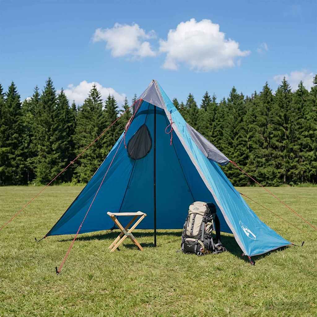 2-i-1 Regn Poncho med Hette Blå 262 x 126 x 130 cm