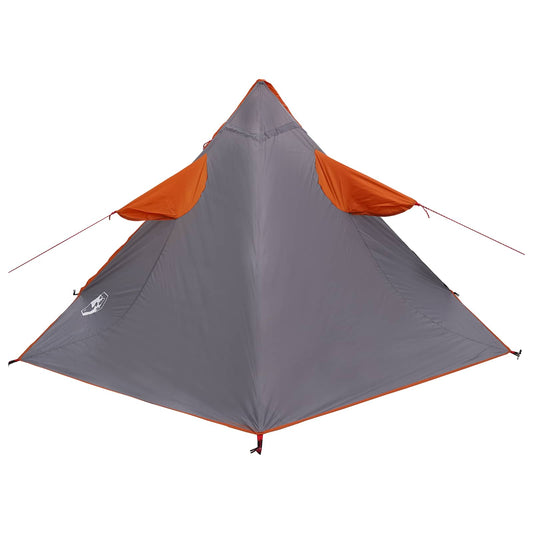 2-i-1 Regn Poncho med Hette Grå og Oransje 262 x 126 x 130 cm