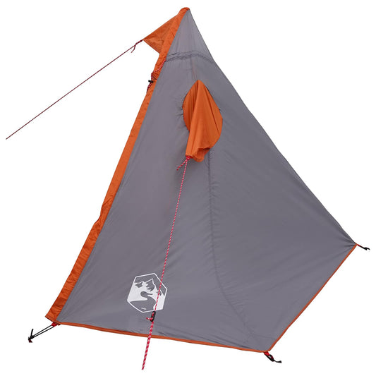 2-i-1 Regn Poncho med Hette Grå og Oransje 262 x 126 x 130 cm