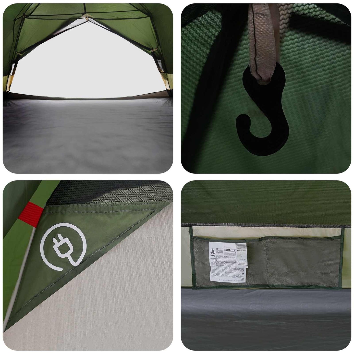 Ryggsekk Telt Grønn 4 personer 185T Polyester med PU Belegg