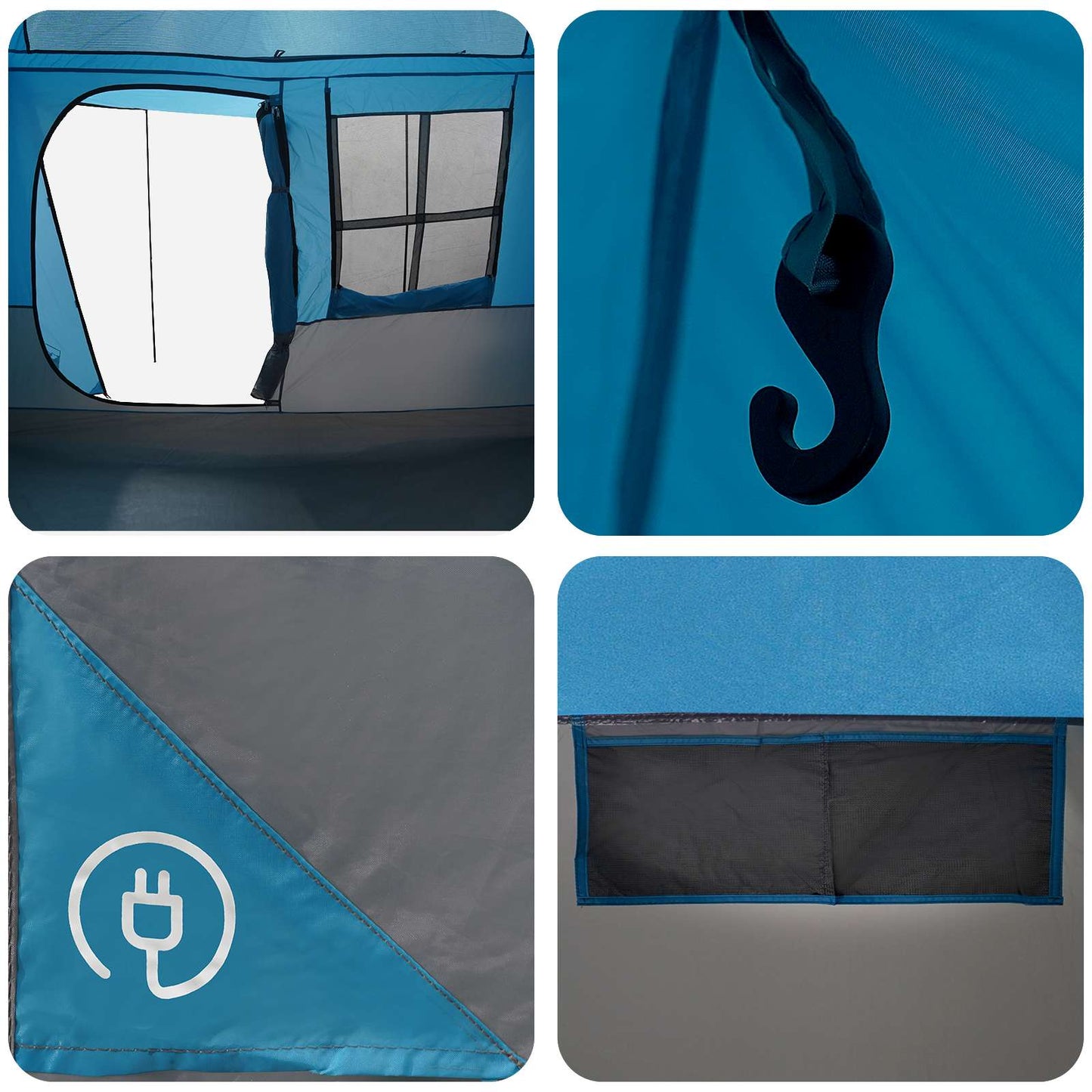 Tunneltelt Blå 275 x 240 x 200 cm 185T Polyester med PU Belegg