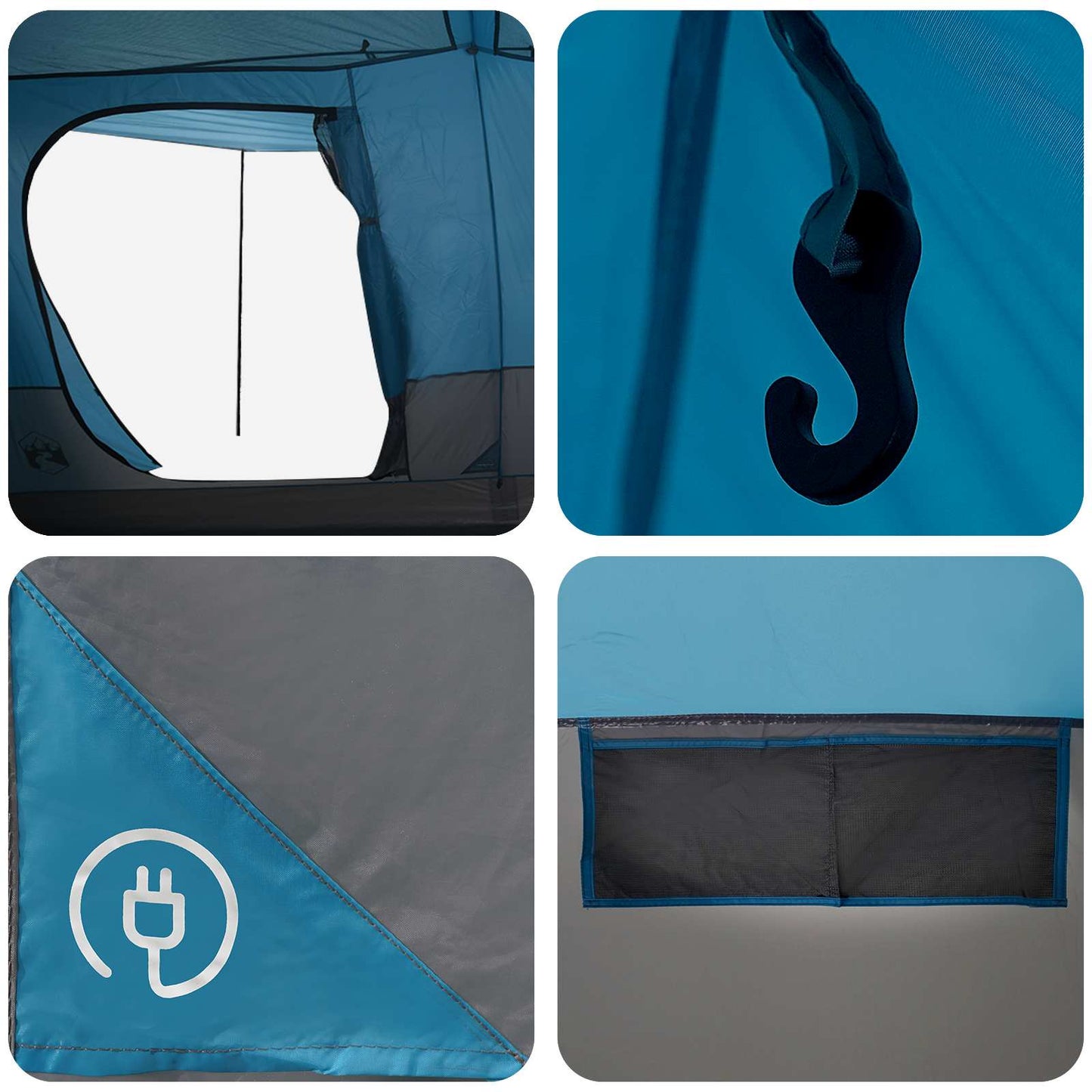 Tunneltelt Blå 400 x 278 x 182 cm 185T Polyester med PU Belegg