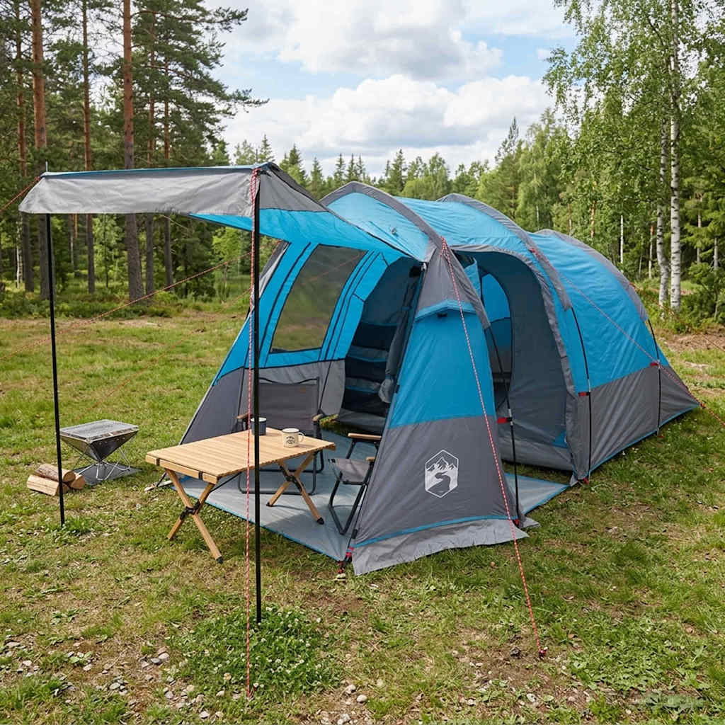 Tunneltelt Blå 390 x 215 x 152 cm 185T Polyester med PU Belegg