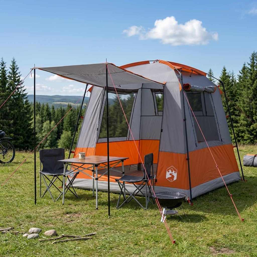 Partytelt Grå og Oransje 4 personer