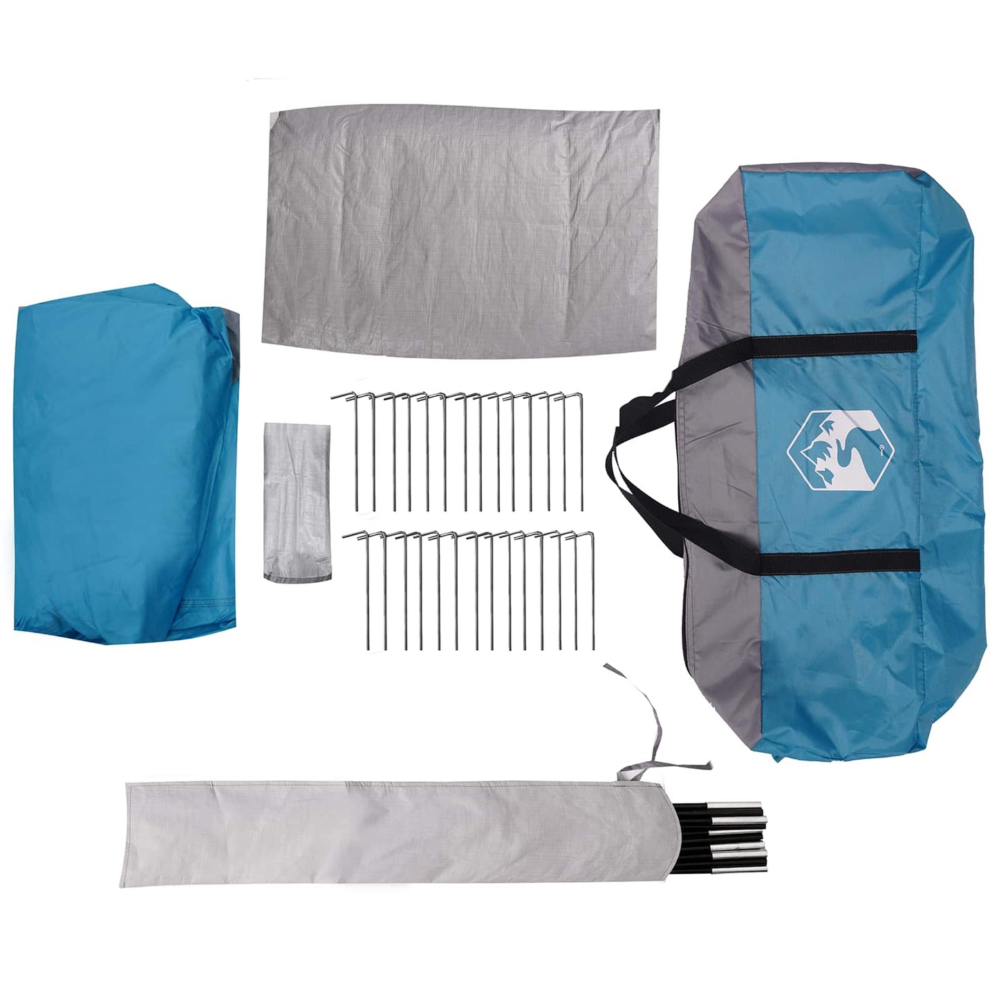 Tunneltelt Blå 382 x 262 x 214 cm 185T Polyester med PU Belegg