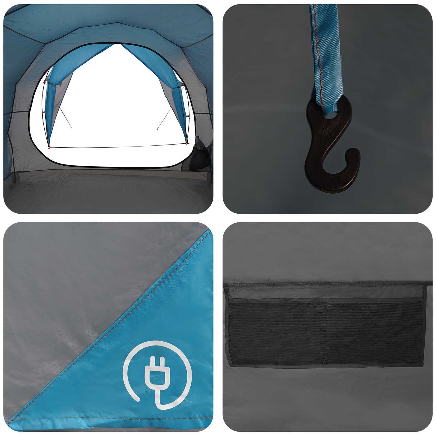 Tunneltelt Blå 382 x 262 x 214 cm 185T Polyester med PU Belegg