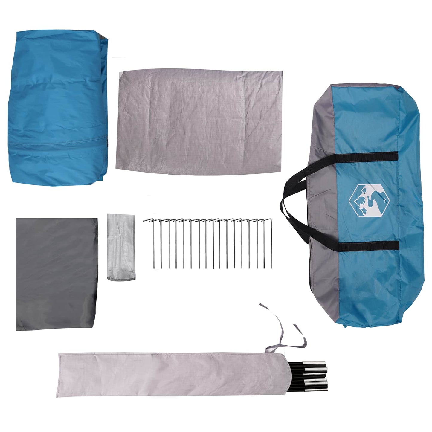 Familietelt Blå 550 x 555 x 208 cm 185T Polyester med PU Belegg