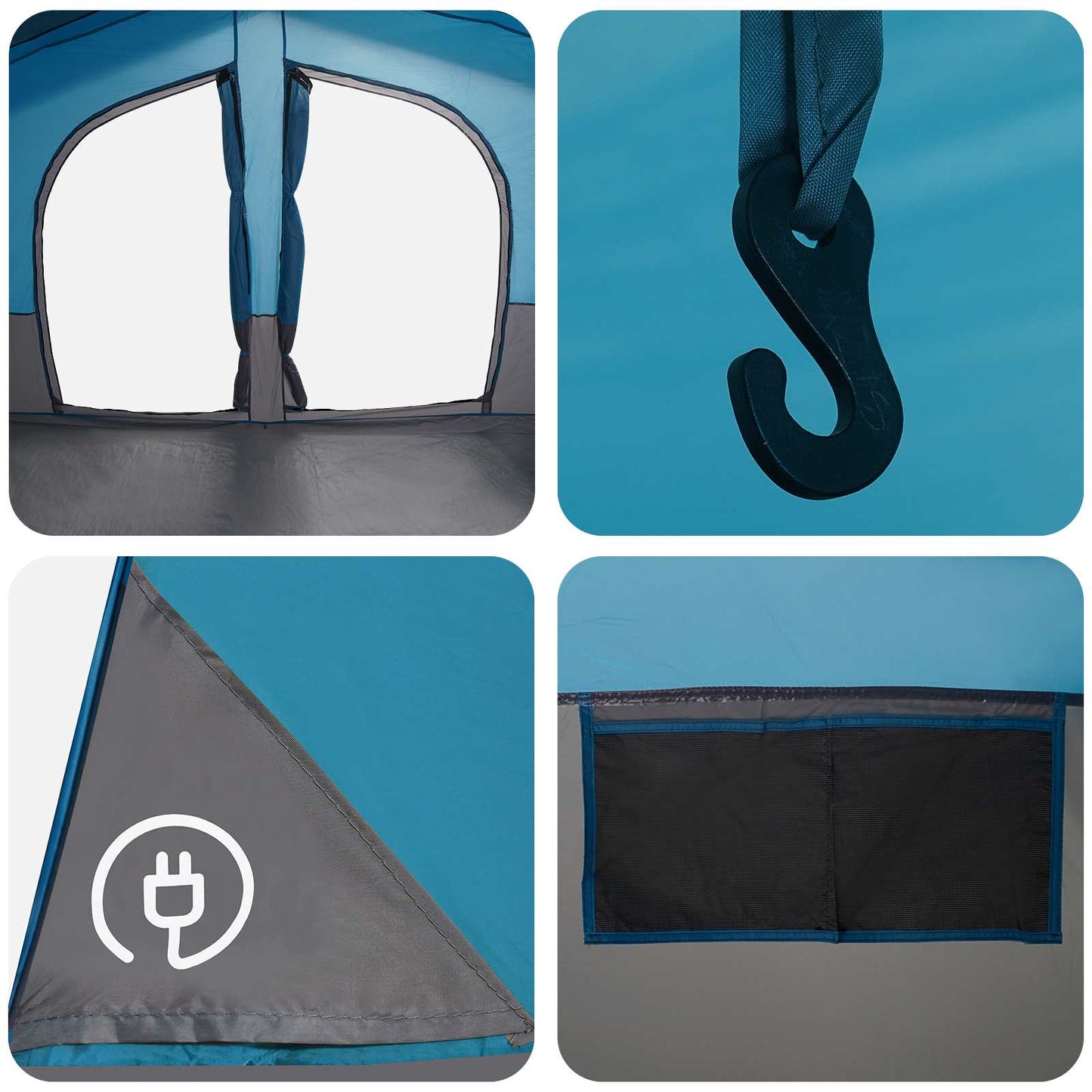 Familietelt Blå 533 x 312 x 230 cm 185T Polyester med PU Belegg