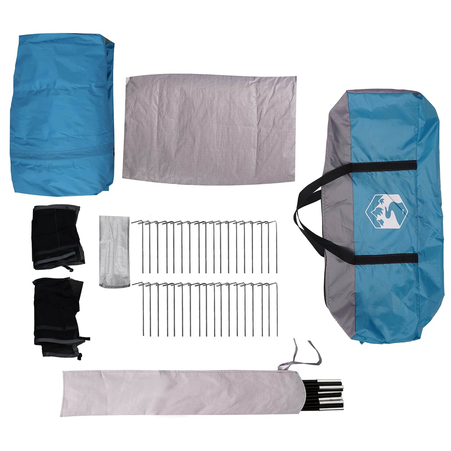Familietelt Blå 610 x 610 x 210 cm 185T Polyester med PU Belegg