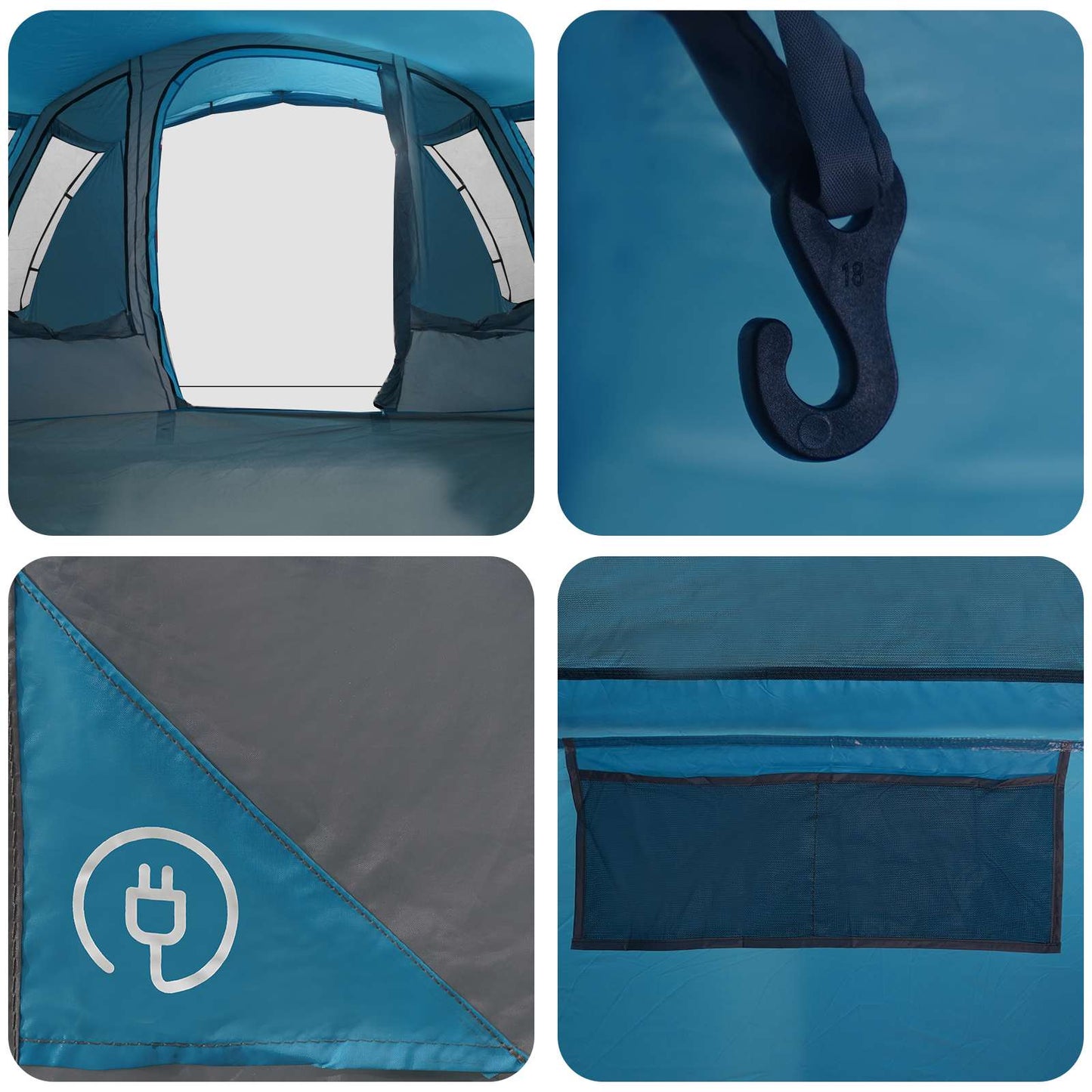 Tunneltelt Blå 675 x 392 x 210 cm 185T Polyester med PU Belegg