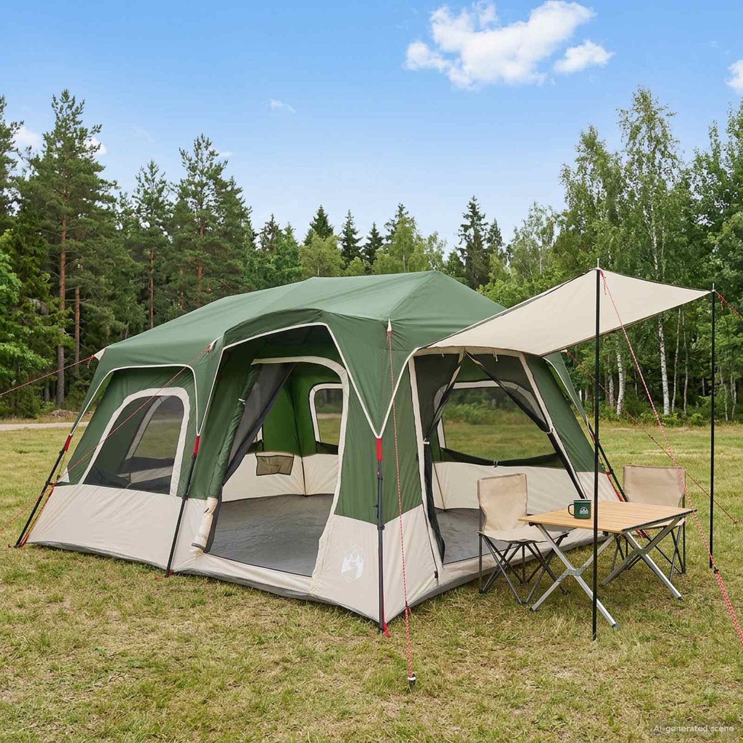 Sofort Telt Grønn 8 personer 185T Polyester med PU Belegg
