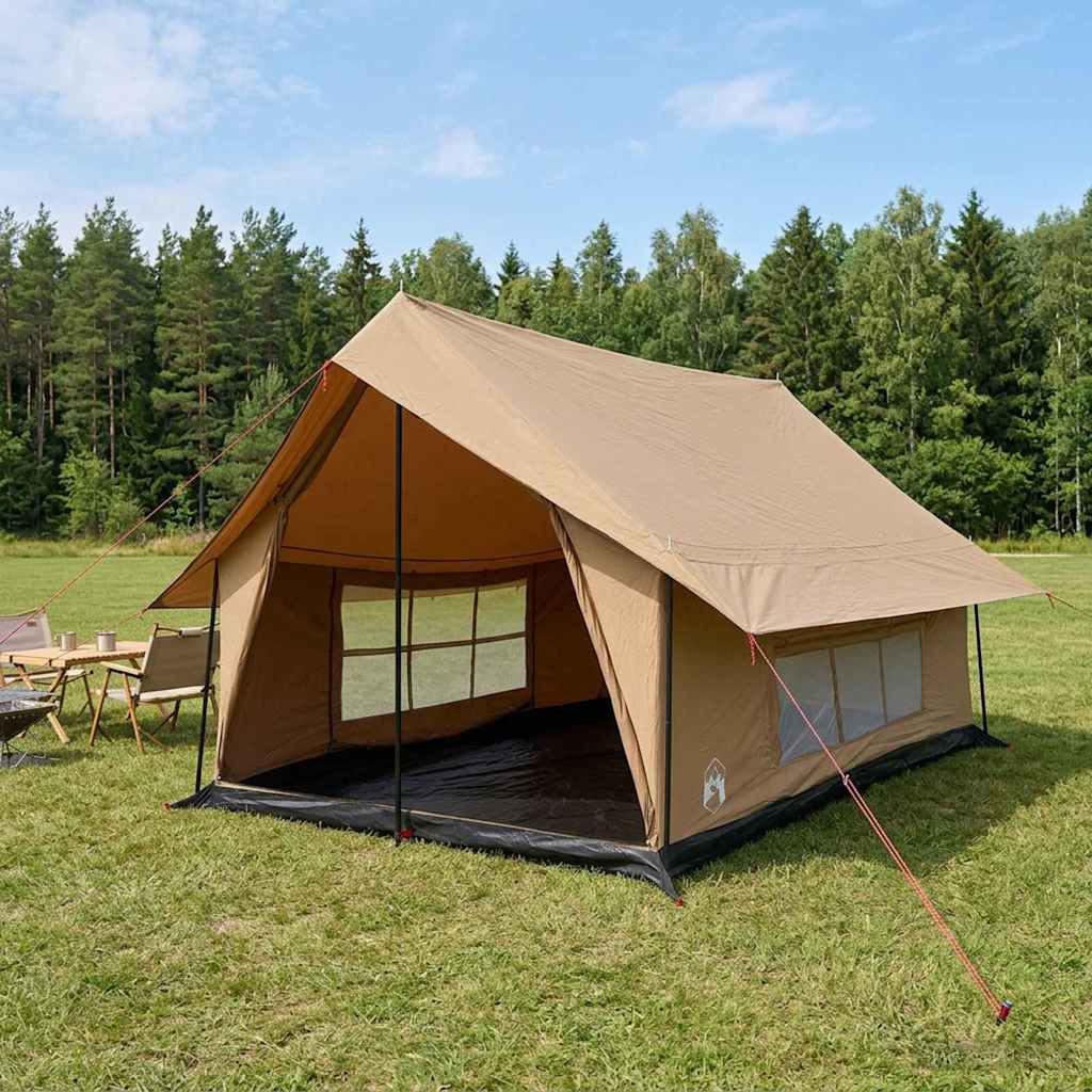 Hyttetelt Brun 340 x 246 x 210 cm Syntetisk bomull