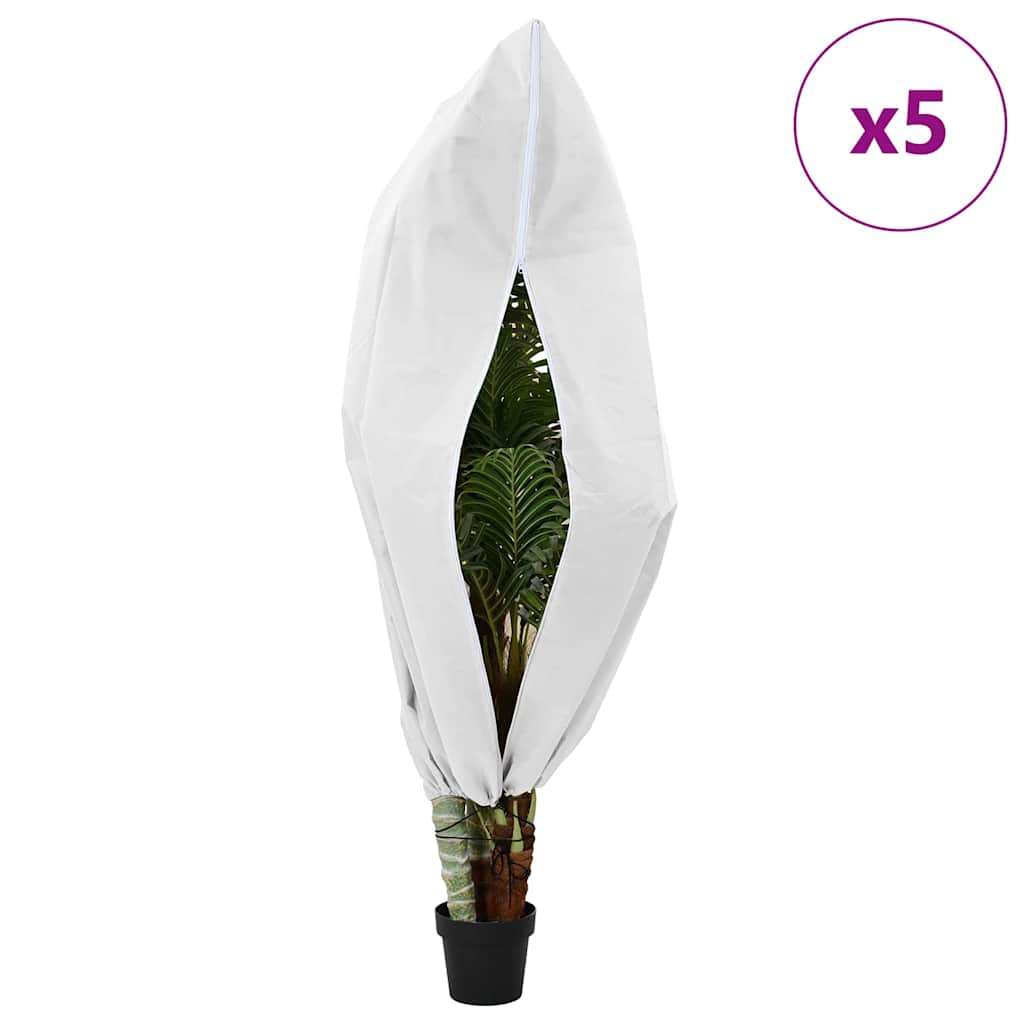 Frostbeskyttelse Plantefleece Dekker 5 pcs Hvit 1,55 x 1,55 m