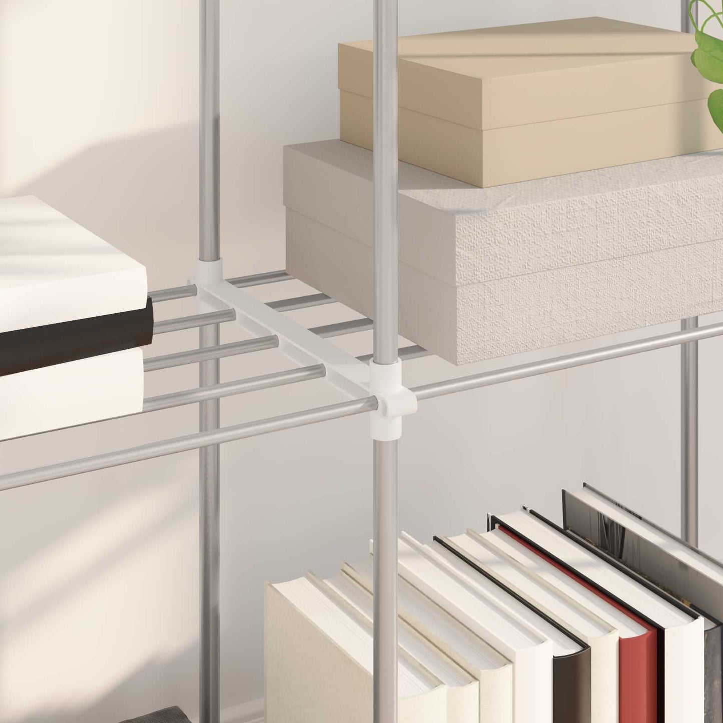Tubular Shelf med lagring Hvit 86 x 27 x 90 cm Aluminium